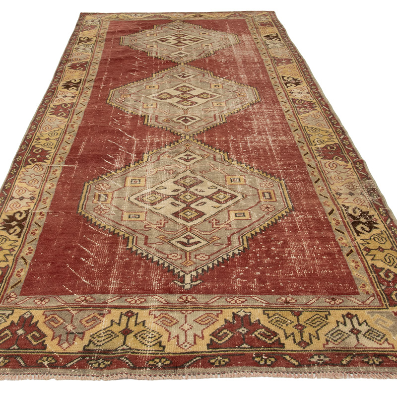 Alfombra Vintage Turca Anudada a Mano - 151 cm x 349 cm - K0088389