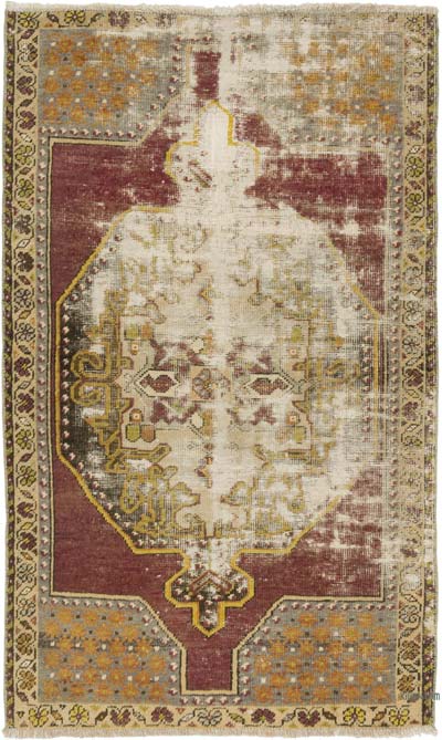 Alfombra Vintage Turca Anudada a Mano - 89 cm x 148 cm