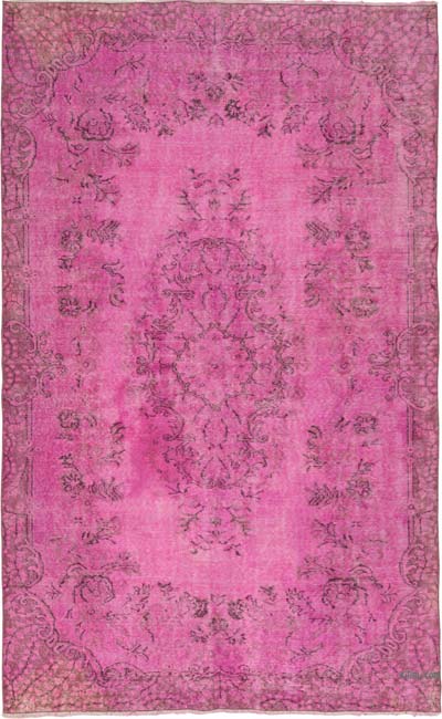 Over-dyed Vintage Hand-Knotted Turkish Rug - 5' 7" x 8' 11" (67" x 107")
