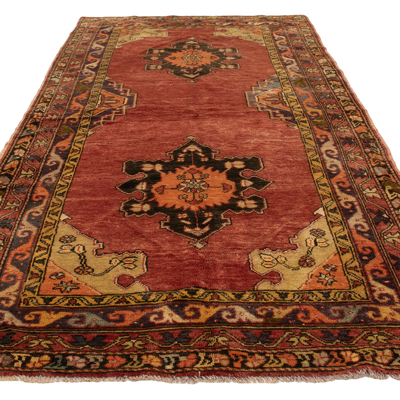 Alfombra Vintage Turca Anudada a Mano - 146 cm x 302 cm - K0088401