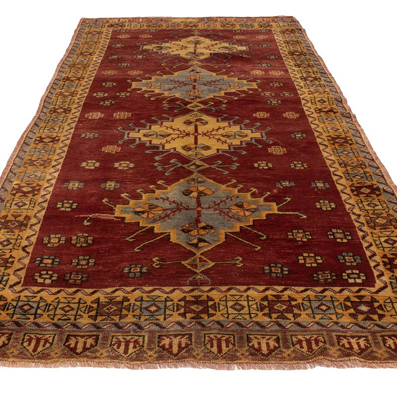 Alfombra Vintage Turca Anudada a Mano - 141 cm x 308 cm - K0088402