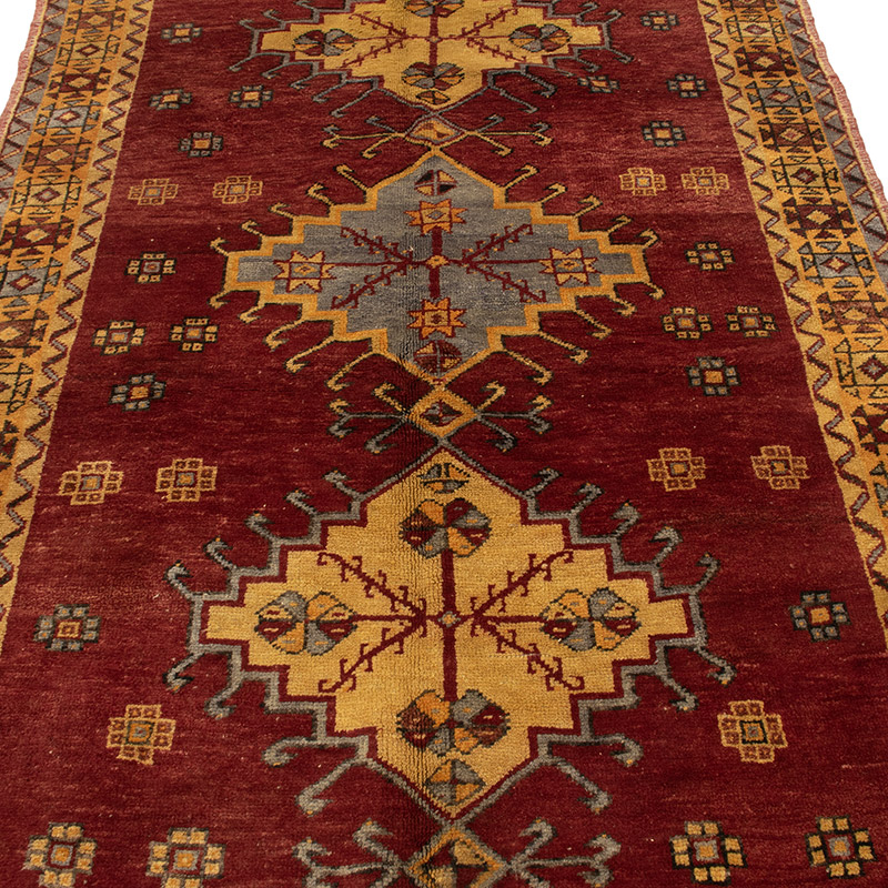 Alfombra Vintage Turca Anudada a Mano - 141 cm x 308 cm - K0088402
