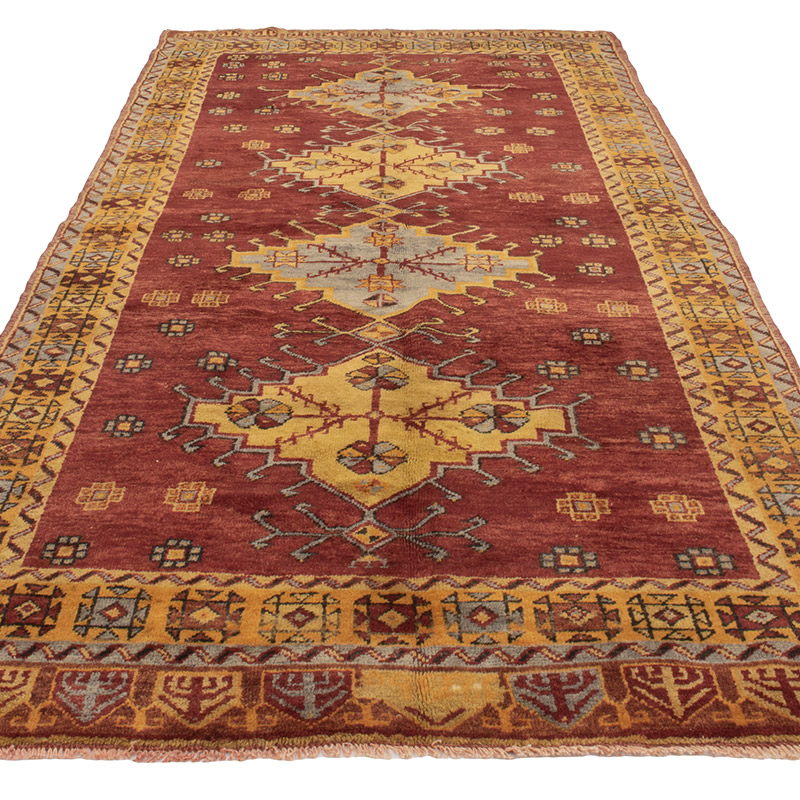 Alfombra Vintage Turca Anudada a Mano - 141 cm x 308 cm - K0088402