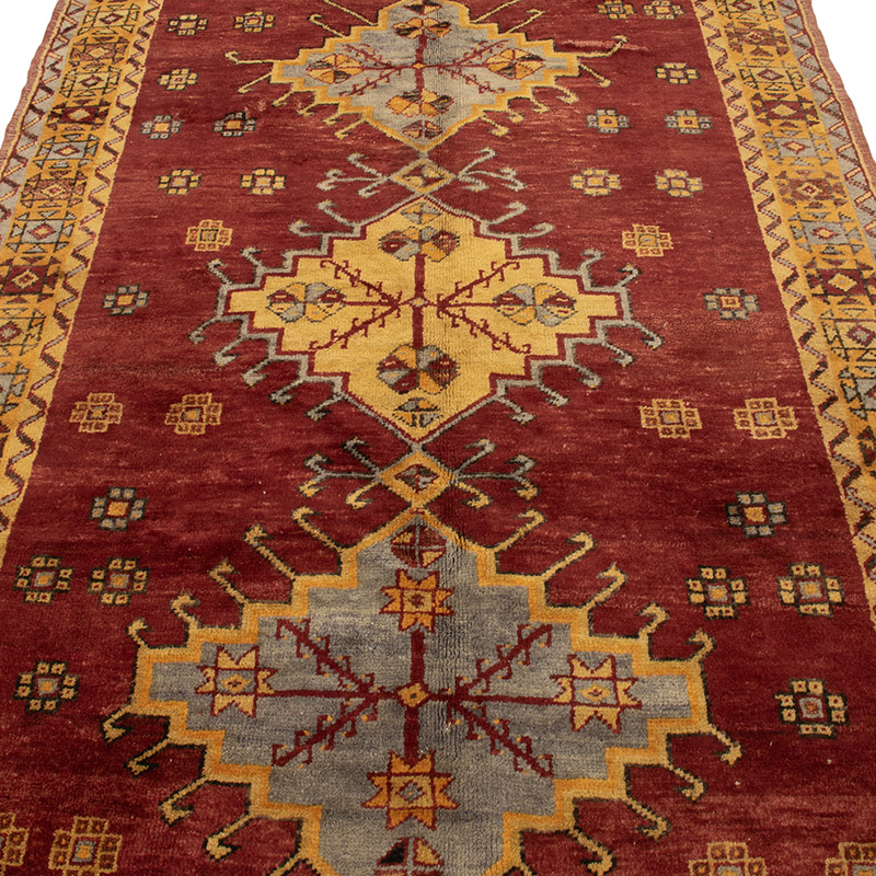 Alfombra Vintage Turca Anudada a Mano - 141 cm x 308 cm - K0088402