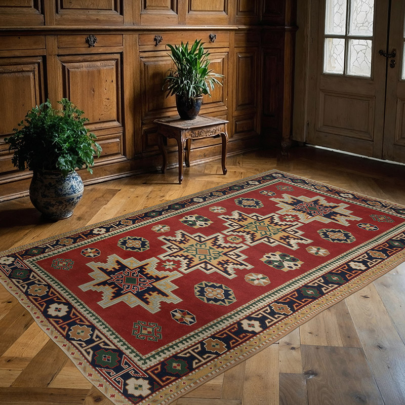 Vintage Turkish Hand-Knotted Rug - 4' 9" x 7' 3" (57" x 87") - K0088409