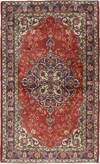 Alfombra Vintage Turca Anudada a Mano - 121 cm x 200 cm