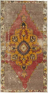 Vintage Turkish Hand-Knotted Rug - 4'  x 7' 7" (48" x 91")