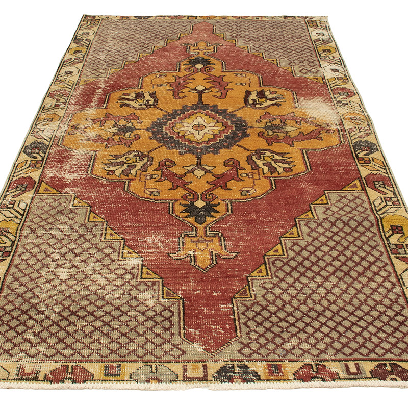 Vintage Turkish Hand-Knotted Rug - 4'  x 7' 7" (48" x 91") - K0088414