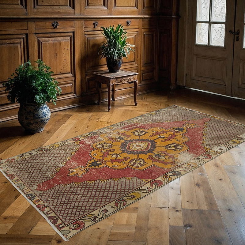 Vintage Turkish Hand-Knotted Rug - 4'  x 7' 7" (48" x 91") - K0088414