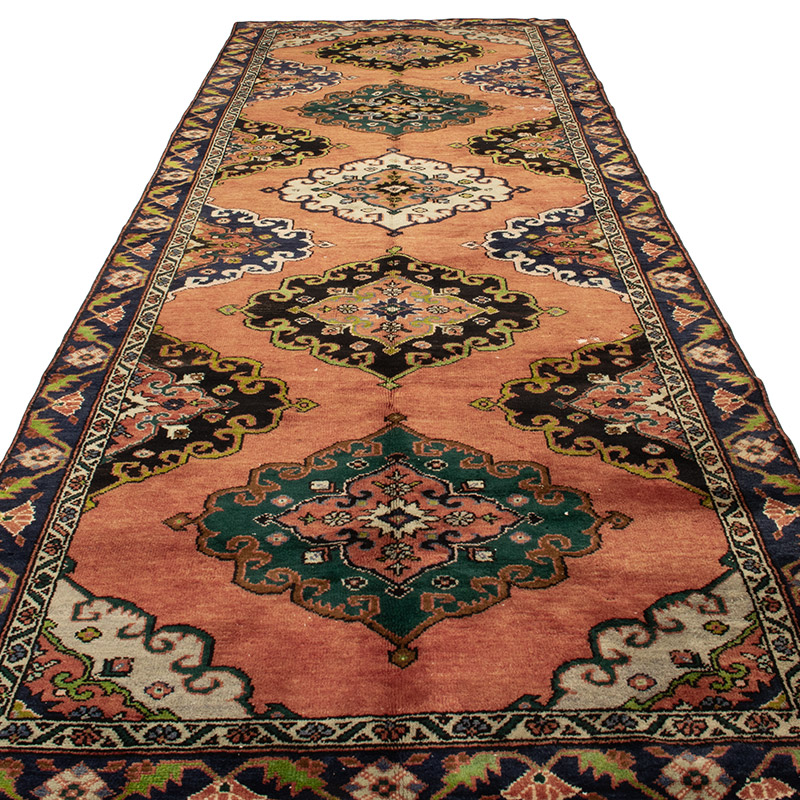 Vintage Turkish Hand-Knotted Rug - 4' 4" x 12' 10" (52" x 154") - K0088415