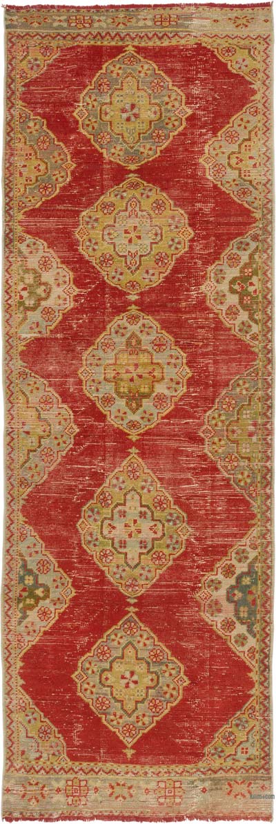 Alfombra Vintage Turca Anudada a Mano - 102 cm x 287 cm