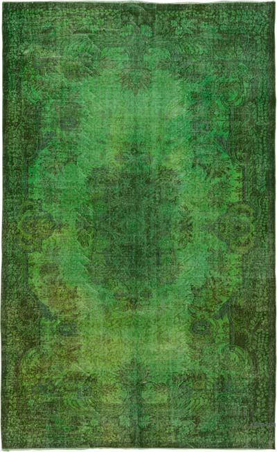 Boyalı El Dokuma Vintage Halı - 181 cm x 295 cm