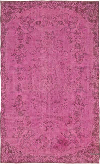 Over-dyed Vintage Hand-Knotted Turkish Rug - 5' 7" x 9'  (67" x 108")