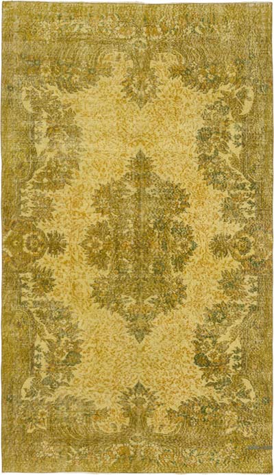 Boyalı El Dokuma Vintage Halı - 164 cm x 283 cm