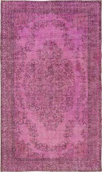 Over-dyed Vintage Hand-Knotted Turkish Rug - 6'  x 10' 3" (72" x 123")