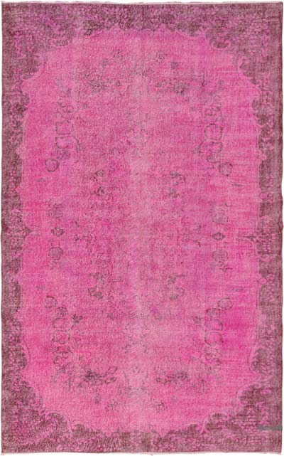 Boyalı El Dokuma Vintage Halı - 182 cm x 291 cm