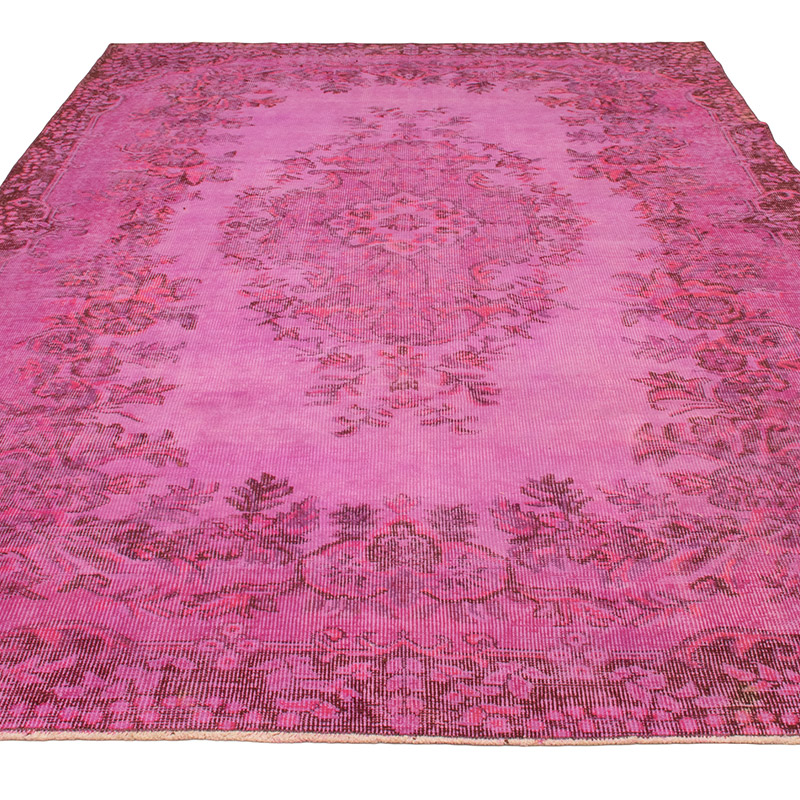 Over-dyed Vintage Hand-Knotted Turkish Rug - 6' 1" x 9' 6" (73" x 114") - K0088431