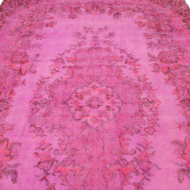 Over-dyed Vintage Hand-Knotted Turkish Rug - 6' 1" x 9' 6" (73" x 114") - K0088431
