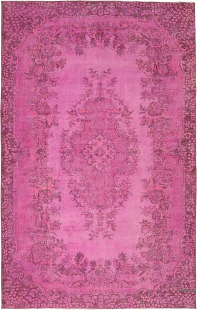 Boyalı El Dokuma Vintage Halı - 185 cm x 290 cm