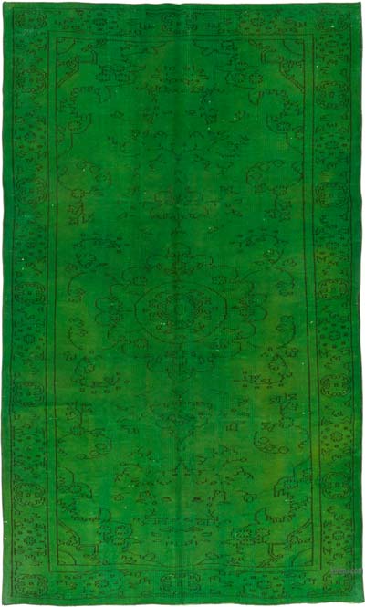 Boyalı El Dokuma Vintage Halı - 173 cm x 282 cm