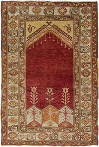Vintage Turkish Hand-Knotted Rug - 4' 5" x 6' 3" (53" x 75")