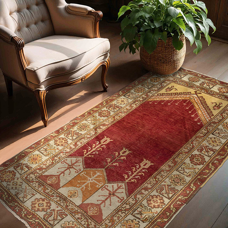 Vintage Turkish Hand-Knotted Rug - 4' 5" x 6' 3" (53" x 75") - K0088440
