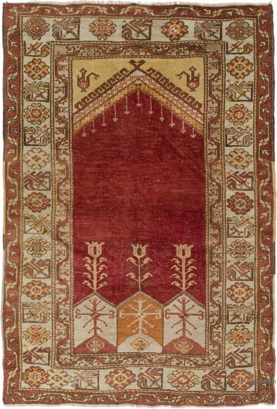 Vintage Turkish Hand-Knotted Rug - 4' 5" x 6' 3" (53" x 75")