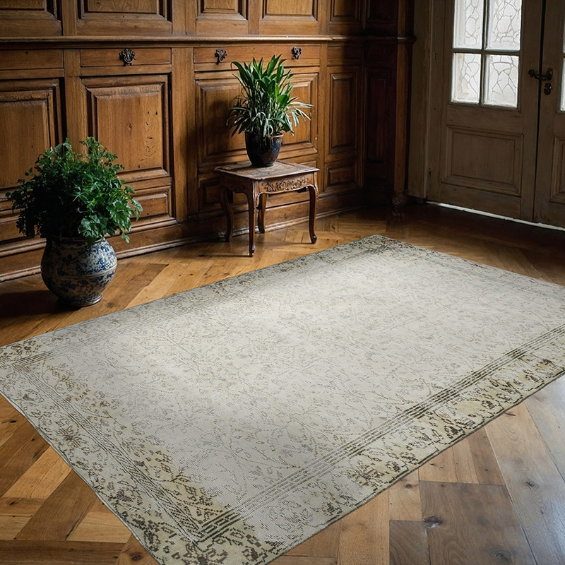 Alfombra Vintage Turca Anudada a Mano - 164 cm x 240 cm - K0088454