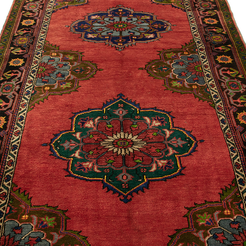 Pasillo Vintage Turco Anudado a Mano - 153 cm x 340 cm - K0088469