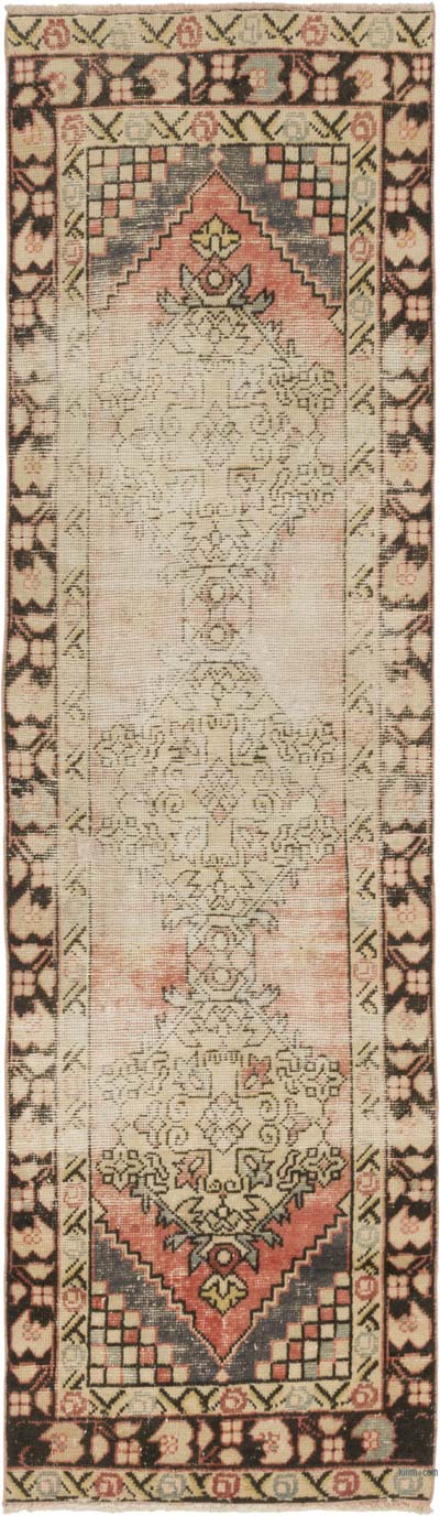 Pasillo Vintage Turco Anudado a Mano - 86 cm x 287 cm