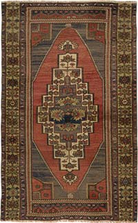 Alfombra Vintage Turca Anudada a Mano - 132 cm x 205 cm