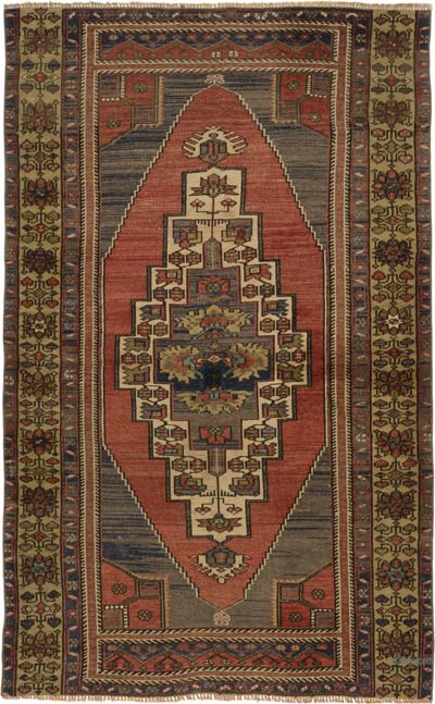 Alfombra Vintage Turca Anudada a Mano - 132 cm x 205 cm