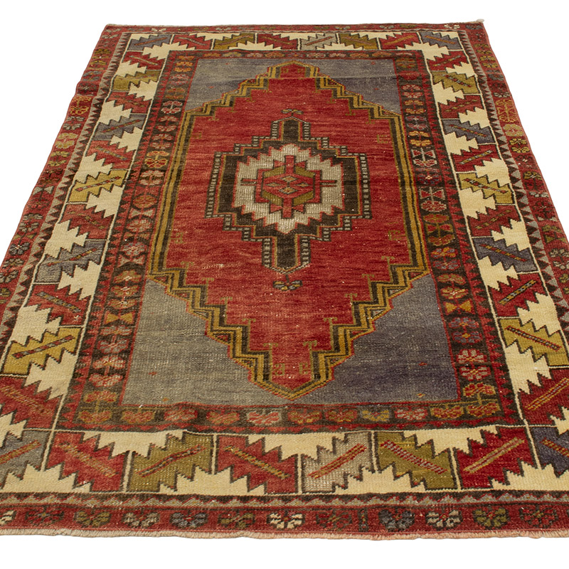 Alfombra Vintage Turca Anudada a Mano - 108 cm x 193 cm - K0088481