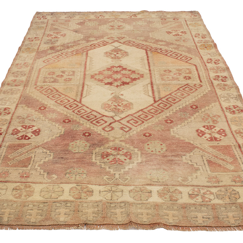 Alfombra Vintage Turca Anudada a Mano - 126 cm x 217 cm - K0088493