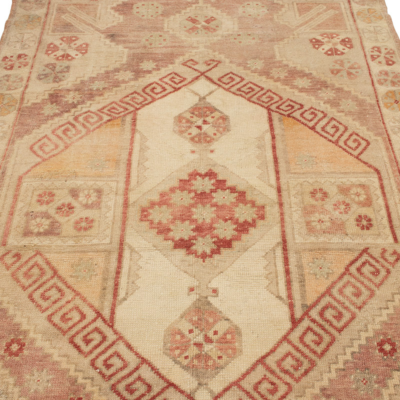 Alfombra Vintage Turca Anudada a Mano - 126 cm x 217 cm - K0088493