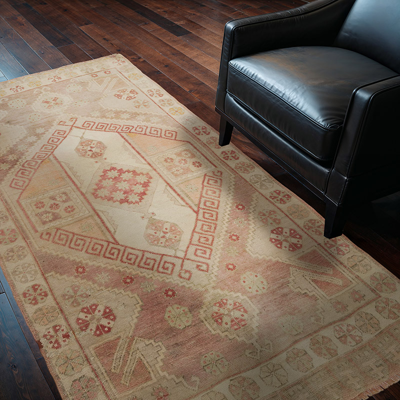 Alfombra Vintage Turca Anudada a Mano - 126 cm x 217 cm - K0088493