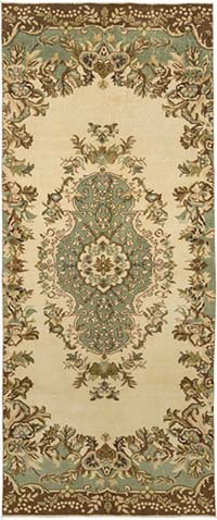 Vintage Turkish Hand-Knotted Rug - 4' 2" x 9' 9" (50" x 117")