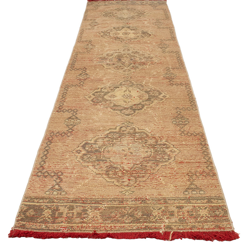 Pasillo Vintage Turco Anudado a Mano - 80 cm x 320 cm - K0088498