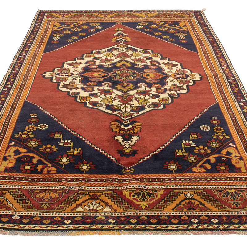 Alfombra Vintage Turca Anudada a Mano - 139 cm x 256 cm - K0088500