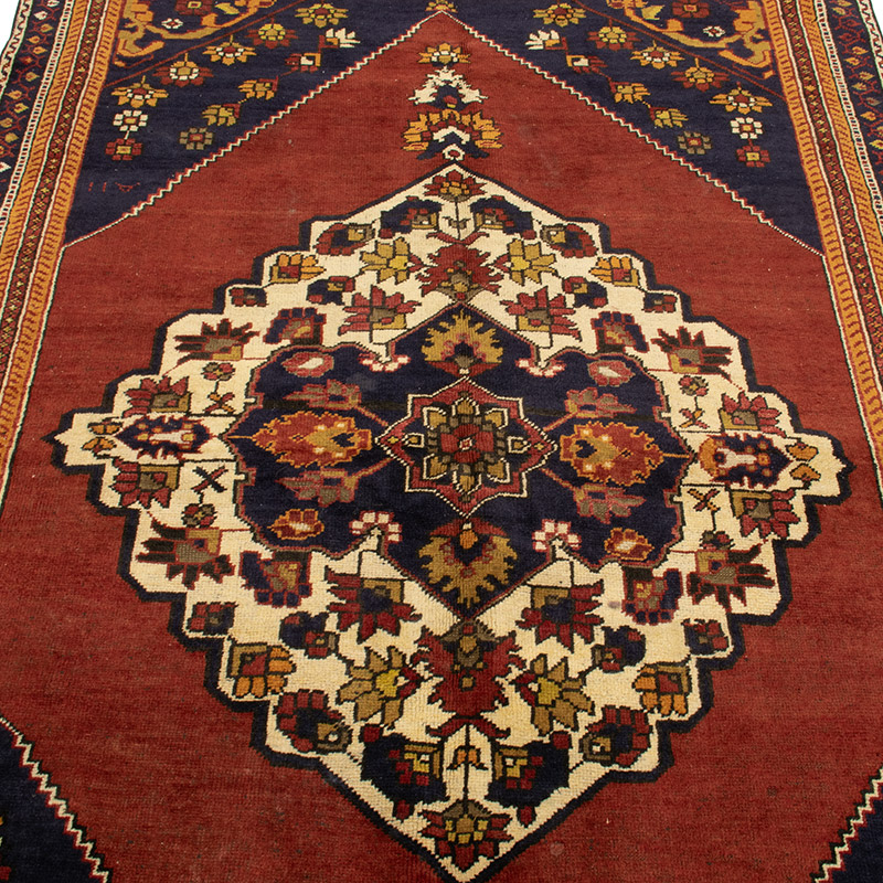 Alfombra Vintage Turca Anudada a Mano - 139 cm x 256 cm - K0088500