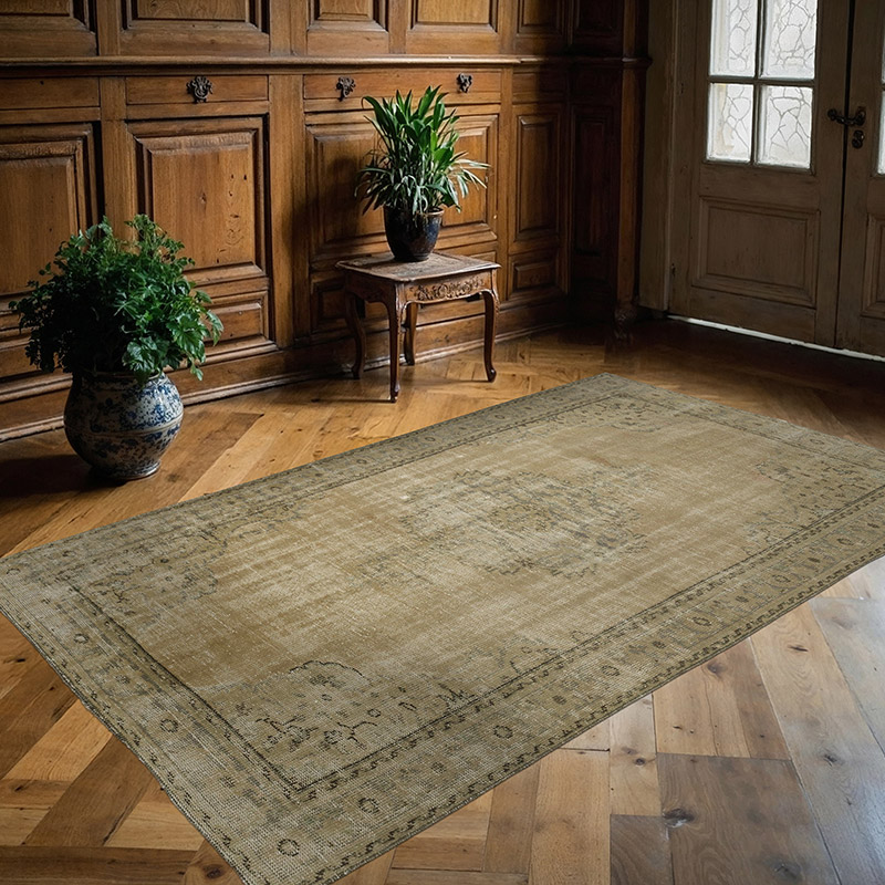 Alfombra Turca Vintage Sobre-teñida - 162 cm x 260 cm - K0088501