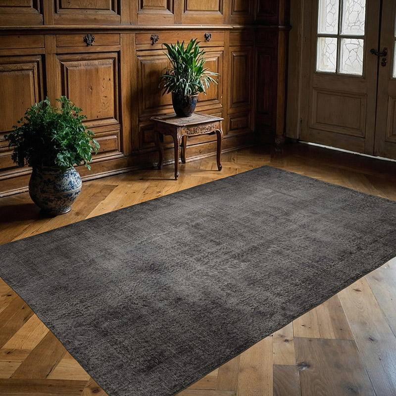 Over-dyed Vintage Hand-Knotted Turkish Rug - 5' 5" x 8' 5" (65" x 101") - K0088504