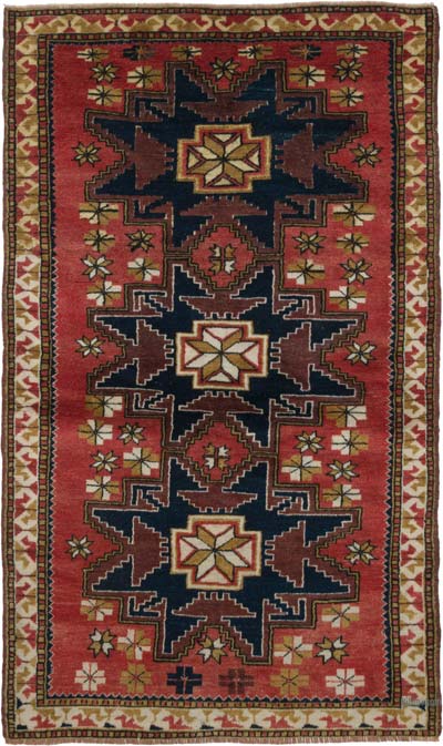 El Dokuma Vintage Halı - 112 cm x 188 cm