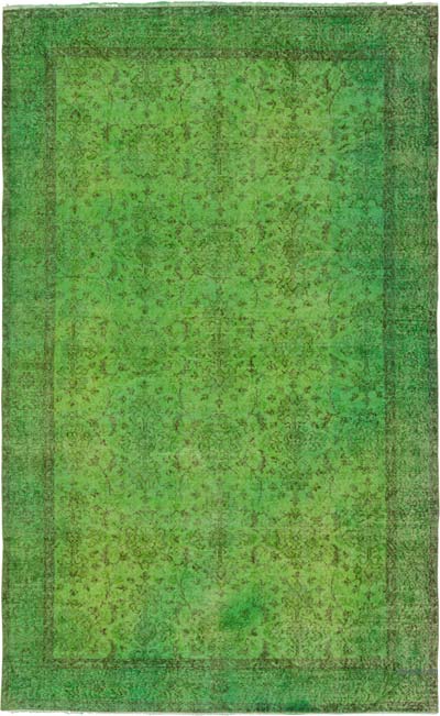 Boyalı El Dokuma Vintage Halı - 186 cm x 298 cm