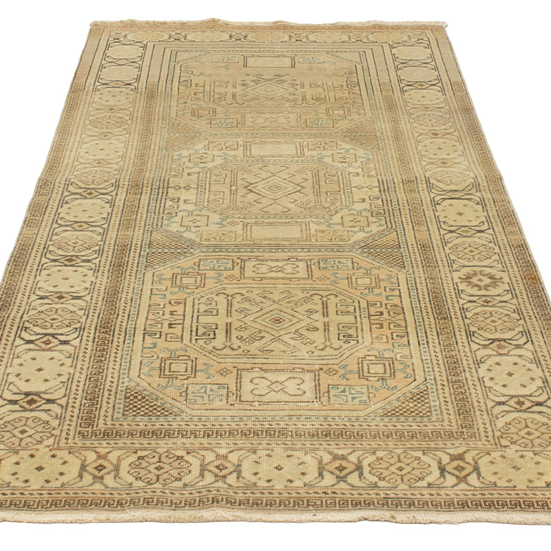 Alfombra Vintage Turca Anudada a Mano - 92 cm x 186 cm - K0088966