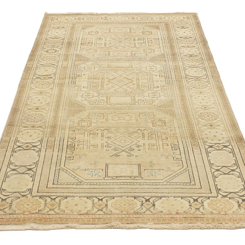 Alfombra Vintage Turca Anudada a Mano - 92 cm x 186 cm - K0088966