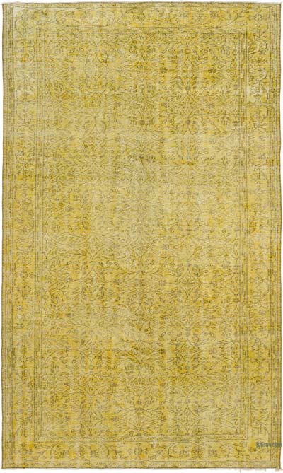 Boyalı El Dokuma Vintage Halı - 173 cm x 290 cm