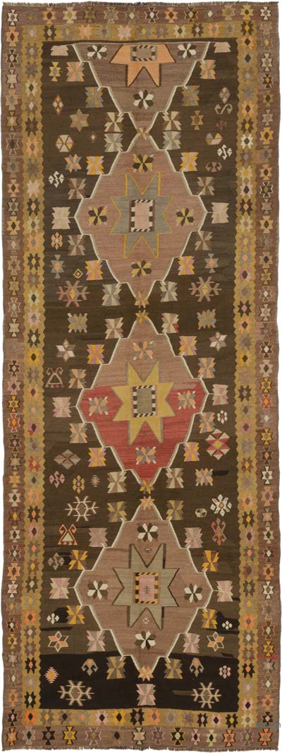 Vintage Kars Kilim Rug - 5' 3" x 13' 10" (63" x 166")