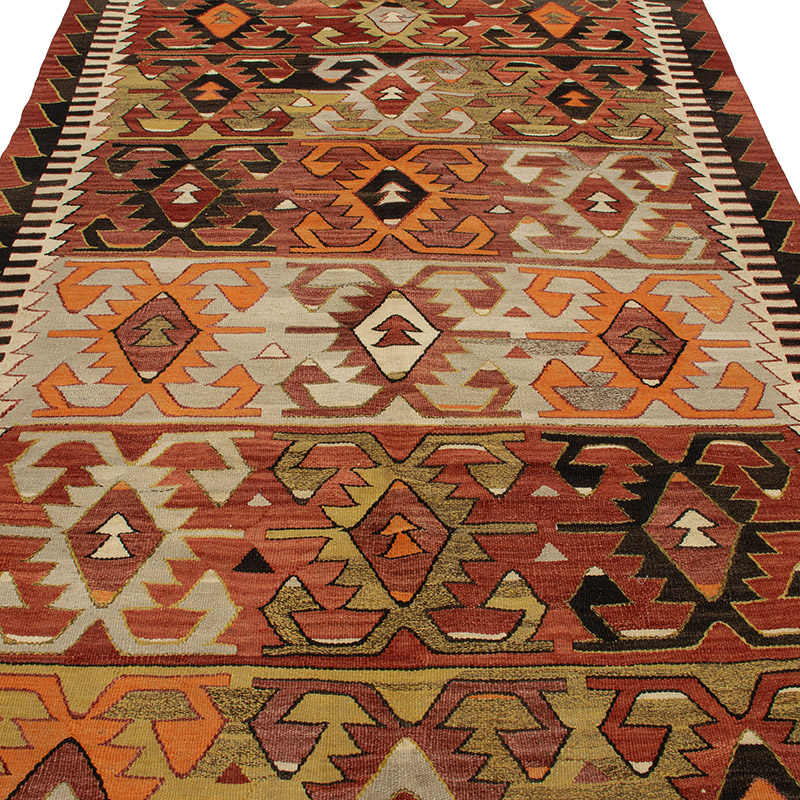 Vintage Konya Kilim Rug - 5' 3" x 11' 2" (63" x 134") - K0088992