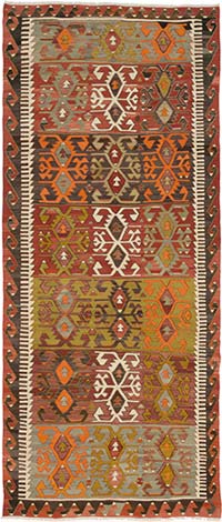 Vintage Konya Kilim Rug - 5' 5" x 12' 9" (65" x 153")